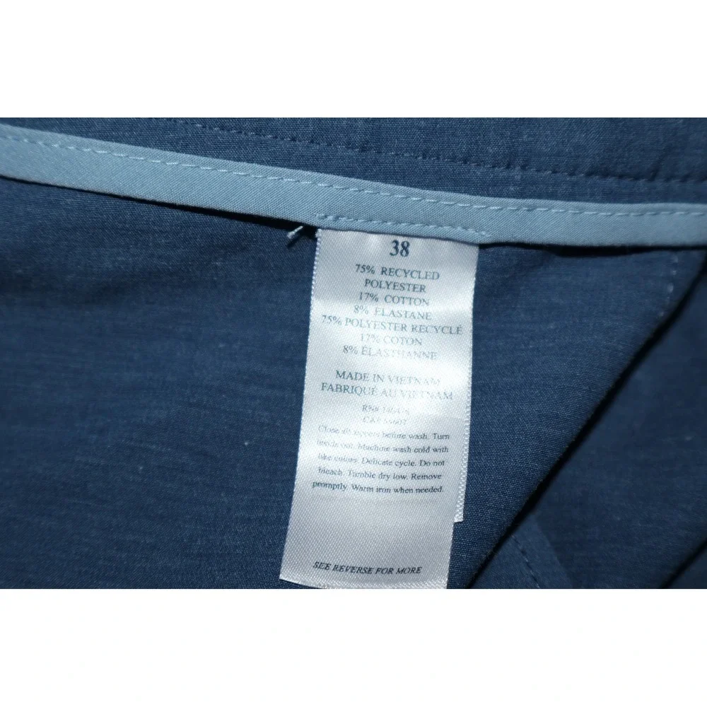 Faherty All Day Shorts Mens38 Blue Hybrid Stretch Drawstring Casual Polyester
